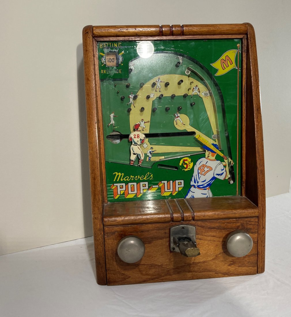 1946 1C MARVEL POP UP BASEBALL ARCADE GAME COIN OP TRADE STIMULATOR (1 of 12)