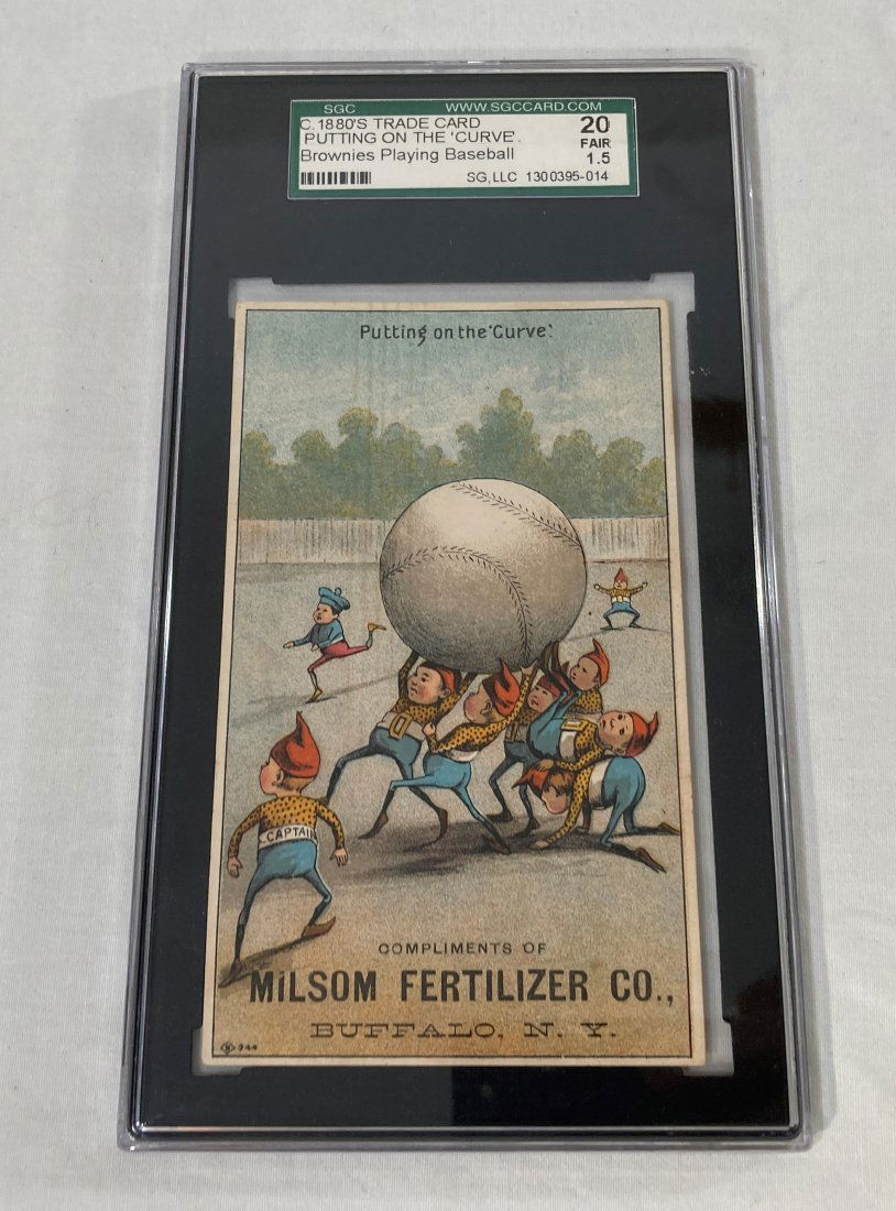 Milson Fertilizer Co Buffalo New York Baseball Trade Card Putting on the Curve Brownies (1 of 7)