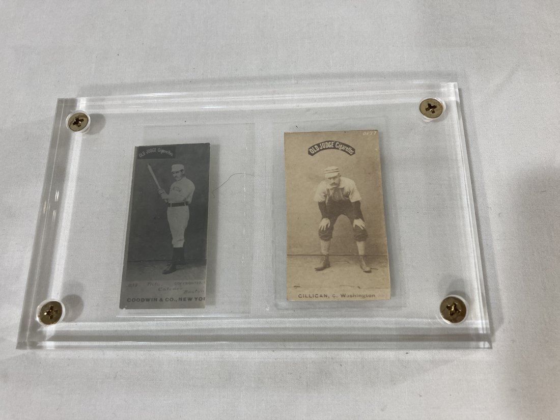 Lot of 2 Old Judge Cigarettes Baseball Trading Cards (1 of 8)