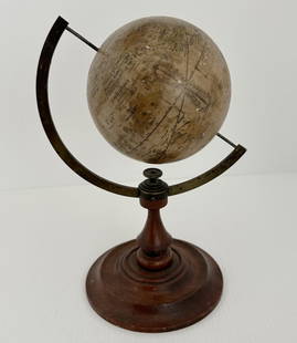 Antique 1864 Civil War Era Perce's Charles Scribner 5" Magnetic World Globe: This is an Antique 1864 Civil War Era Perce's Charles Scribner of 124 Grand St. New York 5 Inch Diameter Magnetic World Globe...It is in Nice Condition with some wear and measuring 11 inches tall with