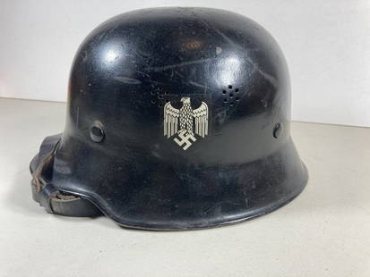 WW2 German Double Decal Civic Helmet: Decals not period. Helmet is what it is.