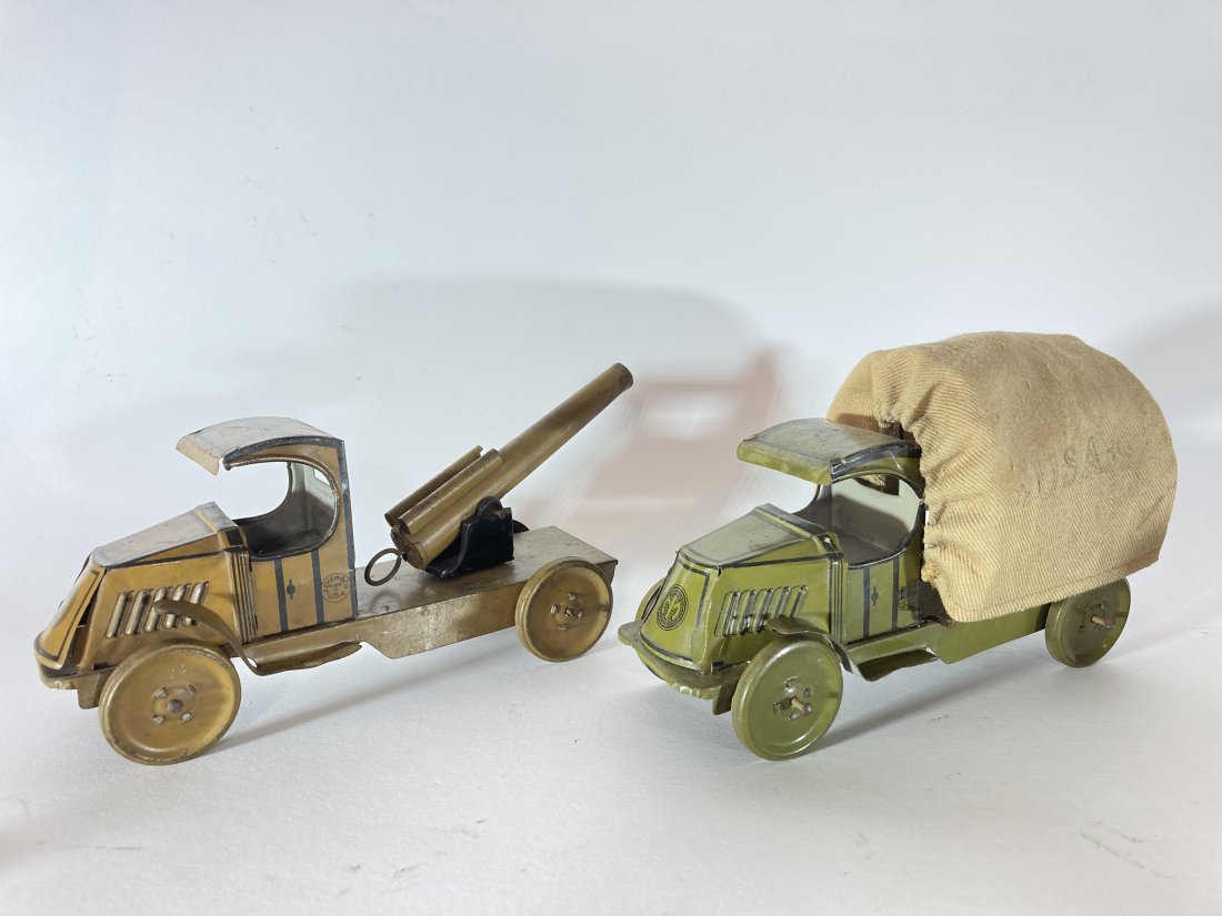 Lot of 2 J. Chein Tin Lito Toy Army Trucks (1 of 11)