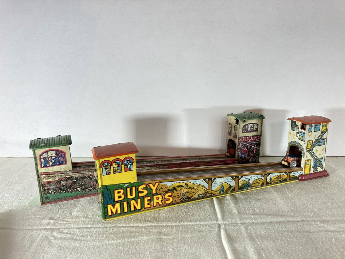 Lot of 2 Louis Marx Busy Miner Tin Lithograph Toys (1 of 7)
