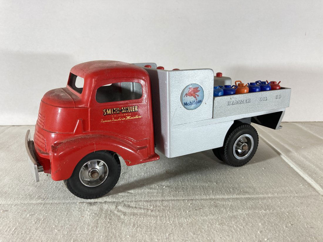Vintage Smith & Miller Smitty Toys Pressed Steel Mobil Oil Delivery Truck: This is a very nice vintage piece. Very good condition overall.