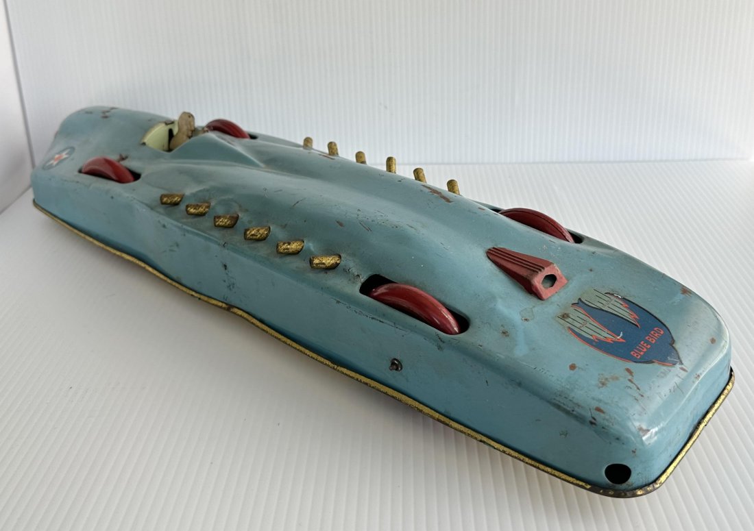 Large Buffalo Toys Bluebird Tin Landspeed Race Car (1 of 6)