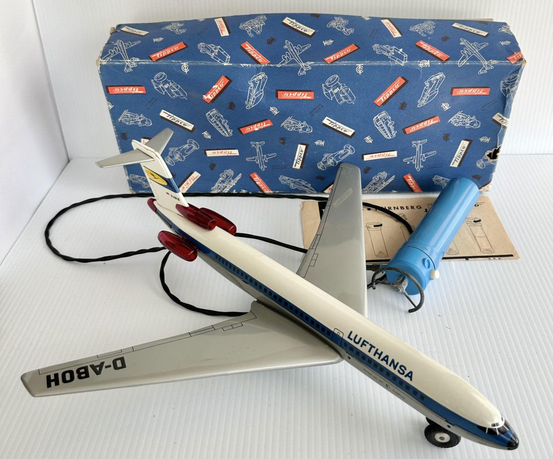 Tippco Lufthansa Boeing 727 Europa Jet Tin Toy Airplane Box (1 of 9)