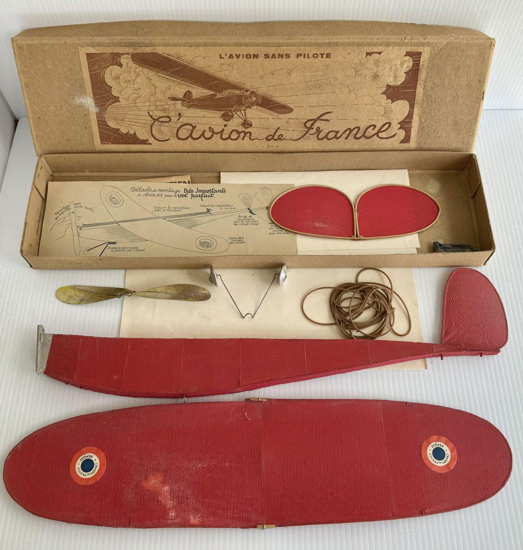 Antique 1930s Avion de France Toy Model Airplane in Box (1 of 4)