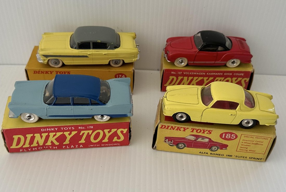Lot of 4 Vintage Dinky Toy Cars in Box No.s 174 178 185 187 (1 of 4)