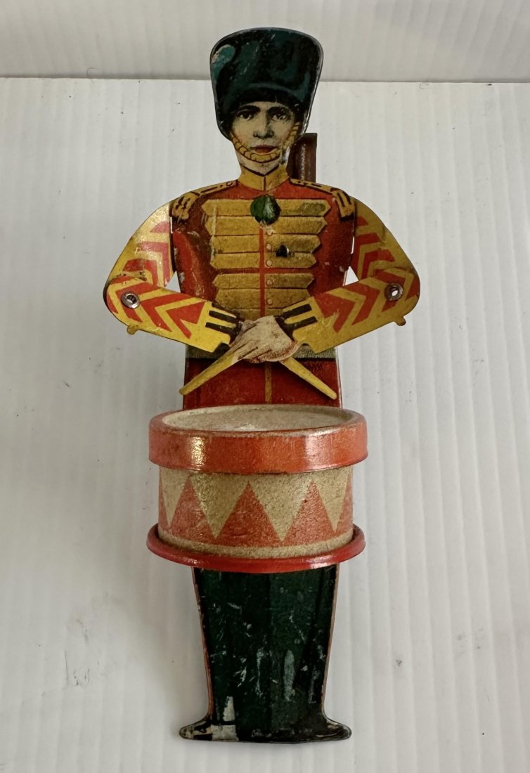 Antique Germany Toy Tin Litho Clockwork Squeeze Circus Drummer (1 of 5)