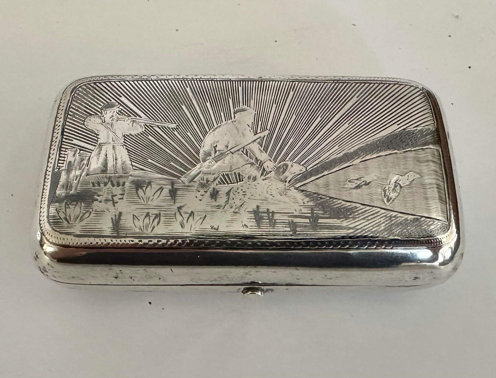 Antique Russian Silver Hunting Scene Snuff Box (1 of 8)
