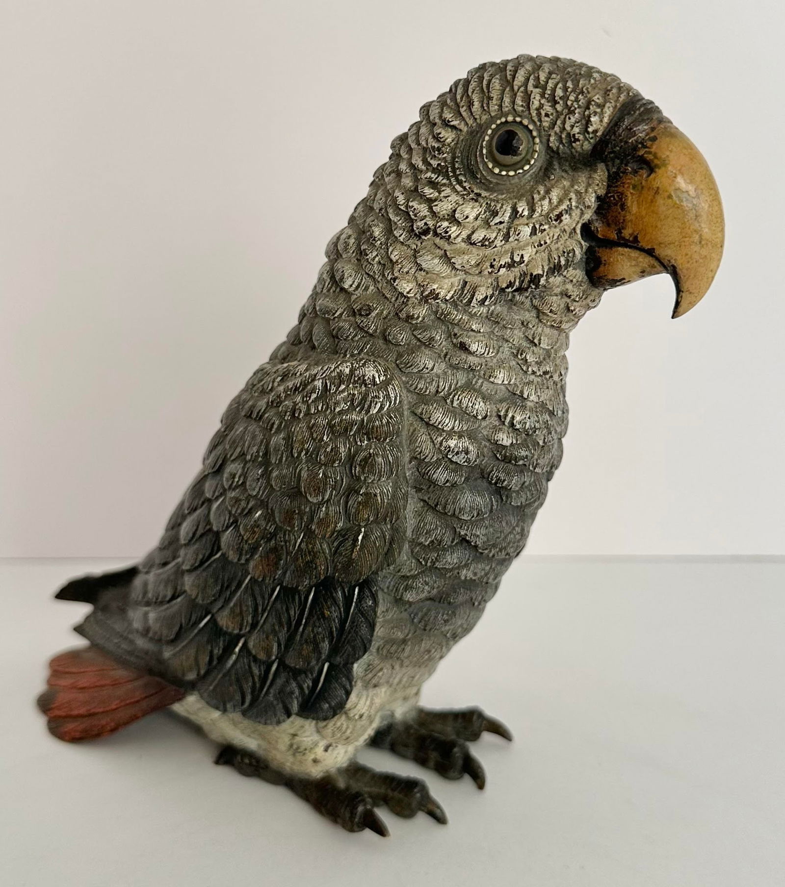 LARGE Franz Bergmann Austrian Cold Painted Bronze Parrot (1 of 8)