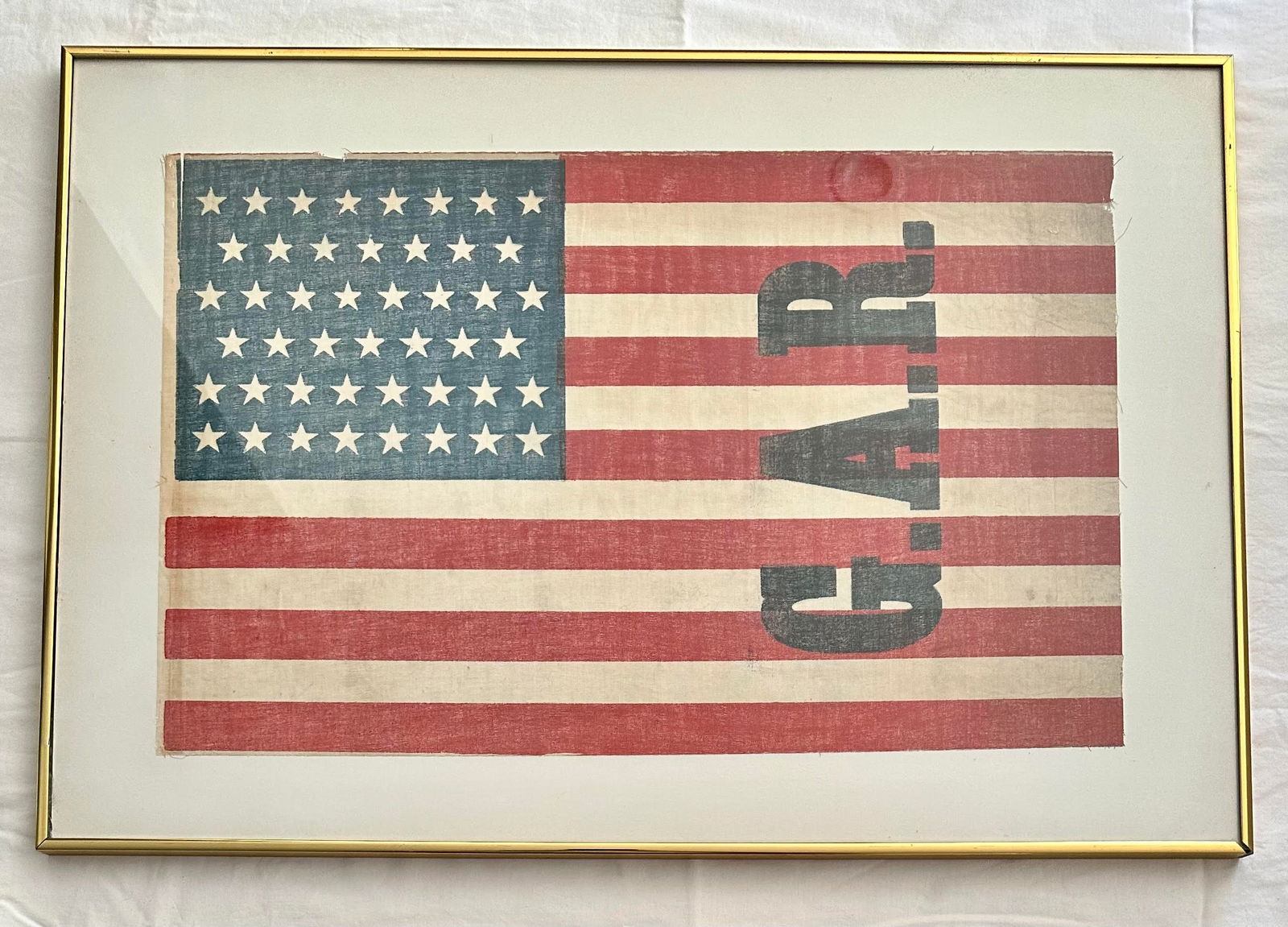 Antique Civil War Veterans Reunion GAR 46 Star U.S. Flag (1 of 6)