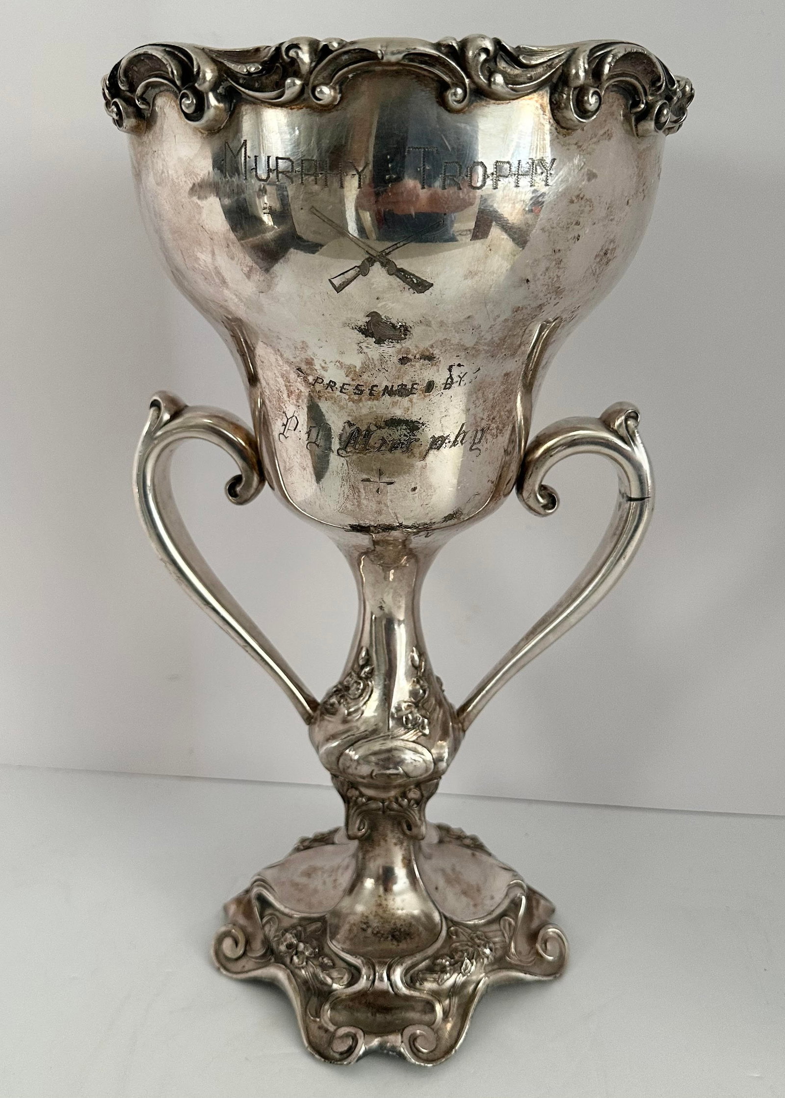 Antique Large Ornate Bird Shoot Competition Winner Murphy Trophy (1 of 12)