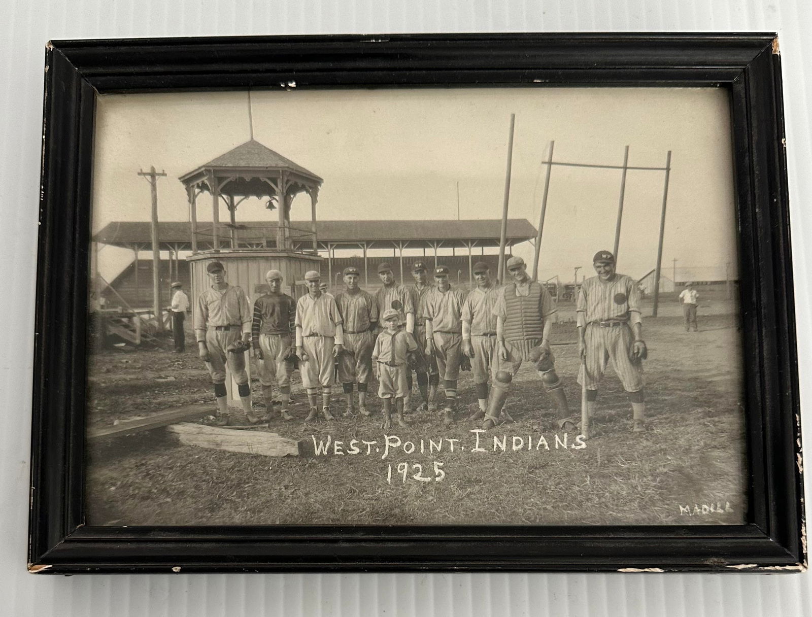 Antique 1925 West Point Indians & Bleachers Rural Baseball Team Photo (1 of 4)