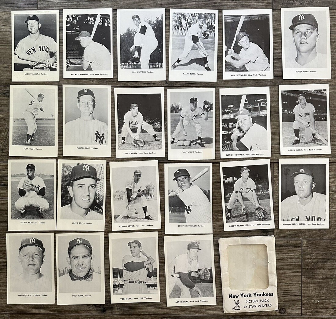 Vintage 22 1961 1963 New York Yankees Picture Pack Photos Mantle Maris Berra: This is a group of Vintage 22 1961 / 1963 New York Yankees Picture Pack Photos Mantle Maris Berra Including Envelope…They measure 5 x 7 inches and are in Very Good Condition…_ There are 22 photos 