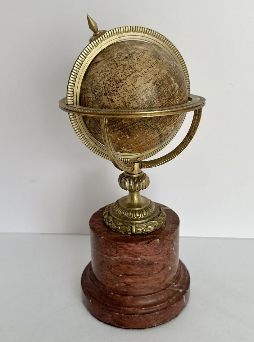 Antique Small 1857 Delamarche Paris 3 Inch Terrestrial World Globe on Base Stand (1 of 13)