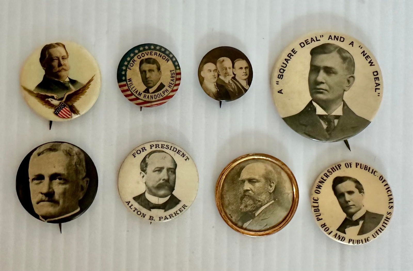 Lot of 8 Antique Early 20th Century Political Campaign Buttons Pinbacks (1 of 4)