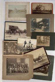 Lot of 10 Antique Old West Cabinet Photos Towns Horses