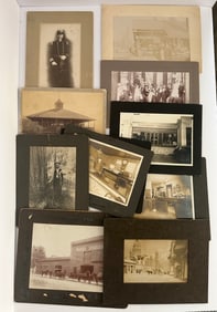 Lot of 10 Antique Cabinet Photos Towns Stables