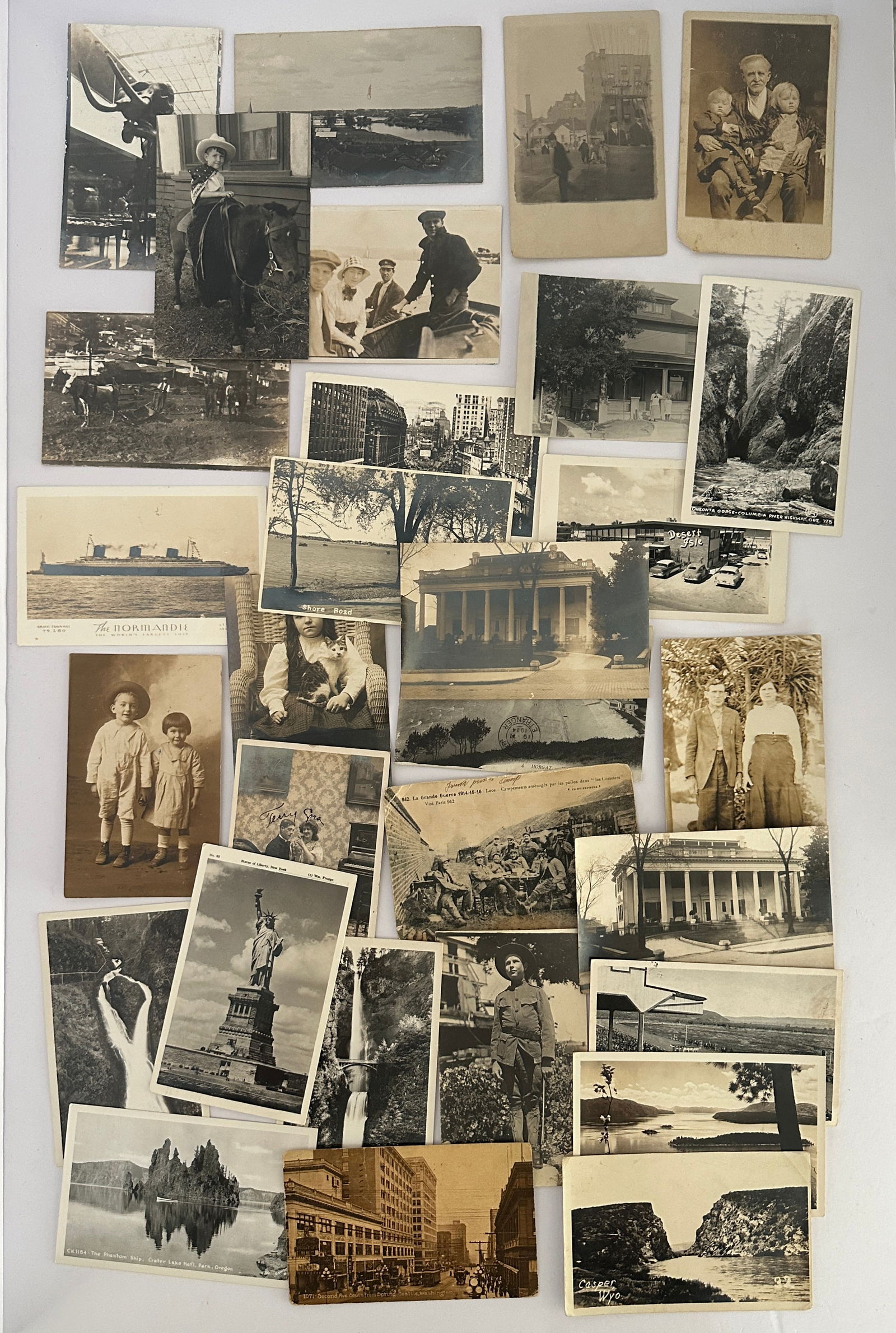 Lot of Antique Vintage Postcards Including 30 RPPC Photo: This is a lot of over 80 Antique and Vintage Postcards Including 30 RPPC Real Photo types . Most are postmarked and most are in nice condition. Several interesting RPPC examples.