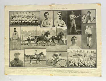 Antique 1903 Police Gazette Champions Supplement World Series