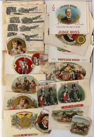 Lot Antique Cigar Box Labels Old Swells Fleetwood Great Graphics