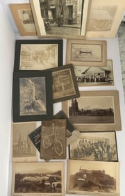 Lot 14 Antique Cabinet Photos Landscapes Bicycles Observatory
