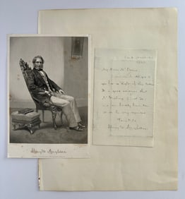 Poet Henry Wadsworth Longfellow Signed Letter and Photo