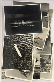 Group Large Format WW2 Airplane Photos B-17 F6F Airship
