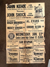 Five Vintage Boxing Posters, 1938 -1944 Maulin’ Al Evans