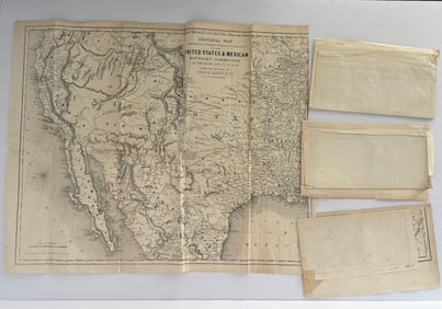 4 Antique United States Mexico Boundary John Bartlett 1850 51 52 53 Maps