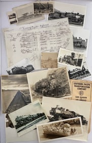 Lot of Antique Vintage Railroad Locomotive Photos and Ephemera