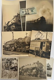 Lot of Vintage Large Format Railroad Locomotive Photos