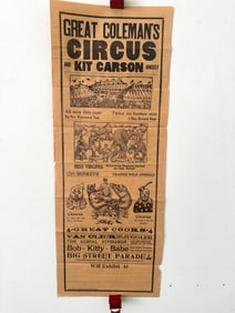 Rare Coleman’s Double Sided Circus Poster 1929 Kit Carson