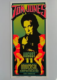 Vintage Tom Jones Universal Amphitheater Signed Arminski Concert Poster