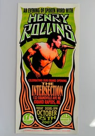 Vintage Henry Rollins The Intersection Signed Arminski Concert Poster
