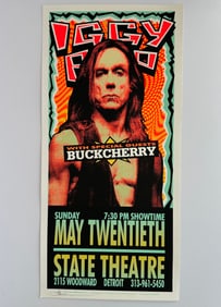 Vintage Iggy Pop State Theater Signed Arminski Concert Poster