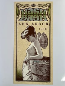 Vintage 1996 Hash Bash Ann Arbor Michigan Signed Mark Arminski Poster