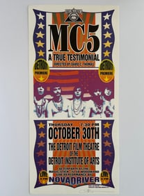 Vintage MC5 Detroit Signed Mark Arminski Concert Poster