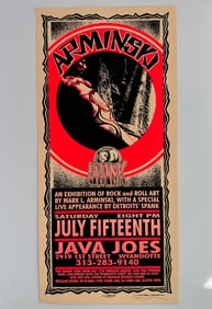 Vintage Arminski Java Joes Promotional Signed Mark Arminski Poster