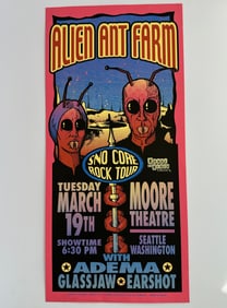 Vintage Alien Ant Farm Moore Theater Signed Arminski Concert Poster