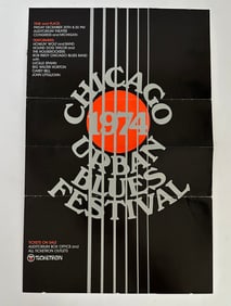 Vintage 1974 Chicago Urban Blues Festival Concert Poster