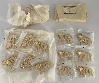 Vintage NOS Lot of 24 GOP Richard Nixon Campaign Elephant Jewelry