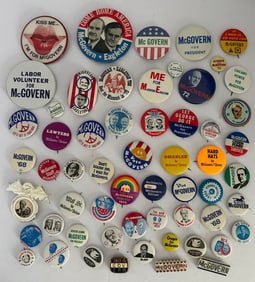 Lot of Vintage 1960s Political Campagn Pinbacks Buttons McGovern