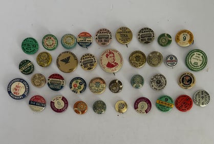 Lot of Antique Vintage Pinbacks Buttons Labor Unions & Others