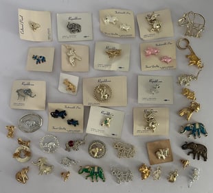 Lot of Vintage 1960s GOP Republican Elephant Costume Jewelry