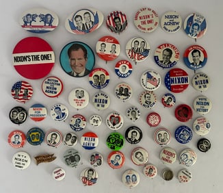 Lot of Vintage 1960s 70s Richard Nixon Campaign Buttons