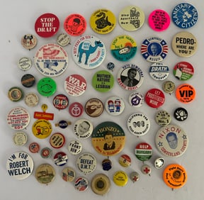 Vintage lot of 1960s 1970s Political Buttons Pinbacks