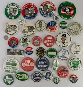 Lot of Vintage 1970s Unique Jimmy Carter Campaign Buttons