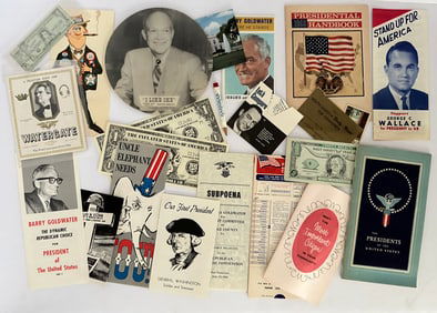 Lot of Vintage Political Campaign Ephemera Eisenhower Wallace Goldwater